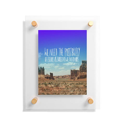 Leah Flores Edward Abbey X Escape Floating Acrylic Print