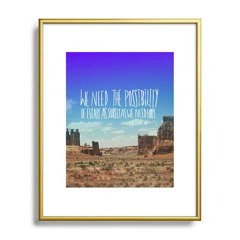 Leah Flores Edward Abbey X Escape Metal Framed Art Print