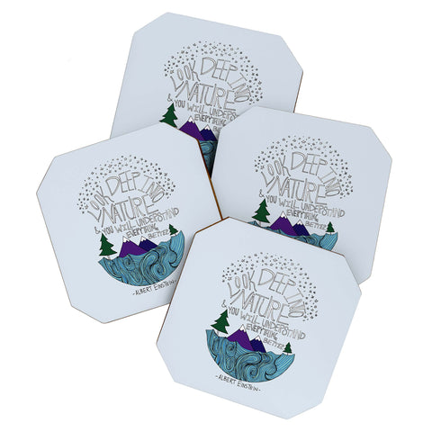 Leah Flores Einstein Nature 1 Coaster Set