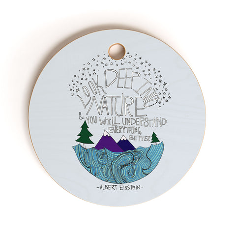 Leah Flores Einstein Nature 1 Cutting Board Round