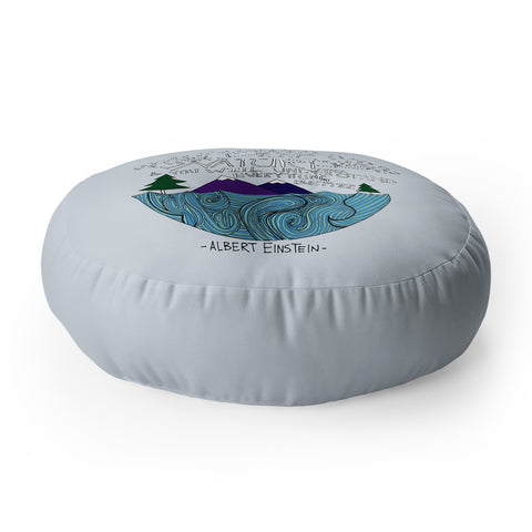 Leah Flores Einstein Nature 1 Floor Pillow Round