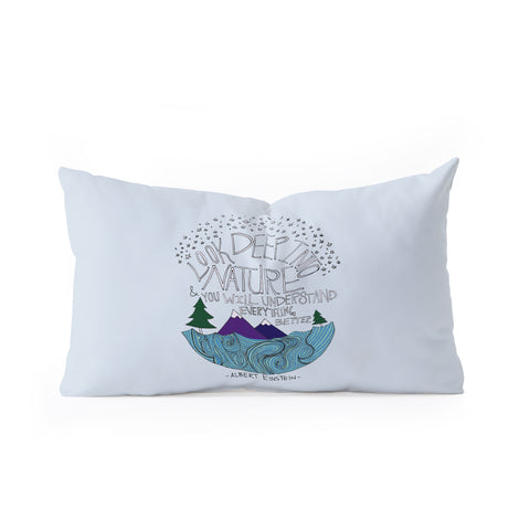 Leah Flores Einstein Nature 1 Oblong Throw Pillow