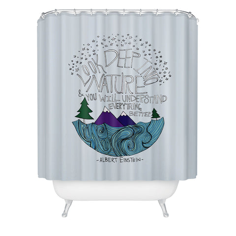 Leah Flores Einstein Nature 1 Shower Curtain