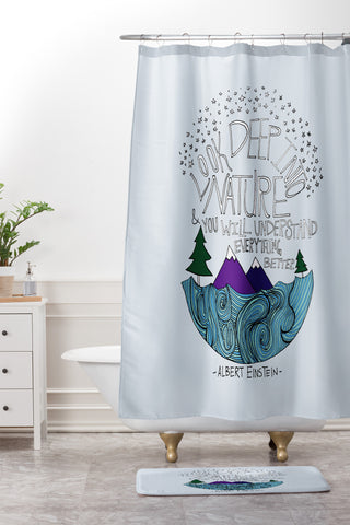 Leah Flores Einstein Nature 1 Shower Curtain And Mat