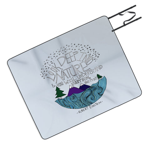 Leah Flores Einstein Nature 1 Picnic Blanket