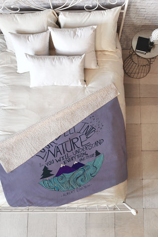Leah Flores Einstein Nature 2 Fleece Throw Blanket
