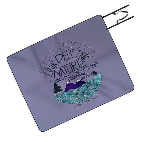 Leah Flores Einstein Nature 2 Picnic Blanket