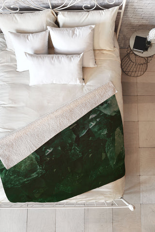 Leah Flores Emerald Gem Fleece Throw Blanket