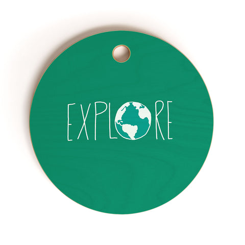 Leah Flores Explore The Globe Cutting Board Round