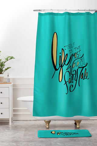 Leah Flores Fairy Tale Shower Curtain And Mat