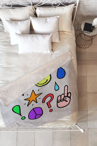 Leah Flores Feelings Fleece Throw Blanket