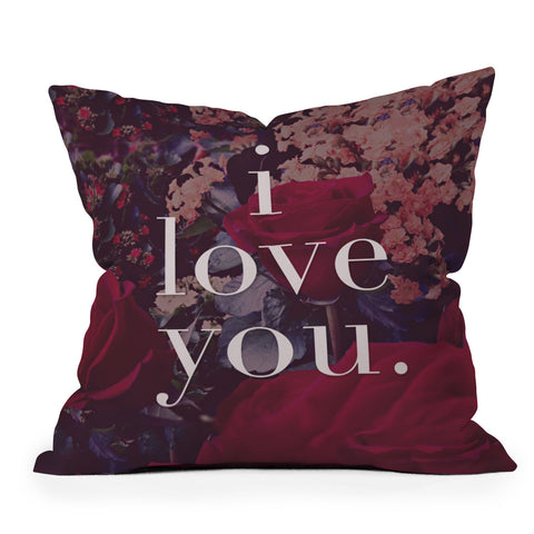 Leah Flores Floral Love Throw Pillow