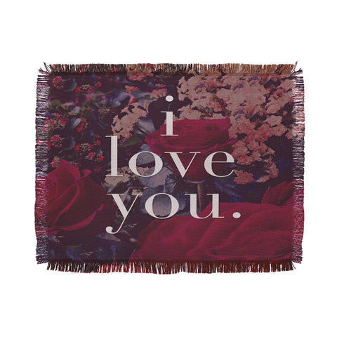 Leah Flores Floral Love Throw Blanket