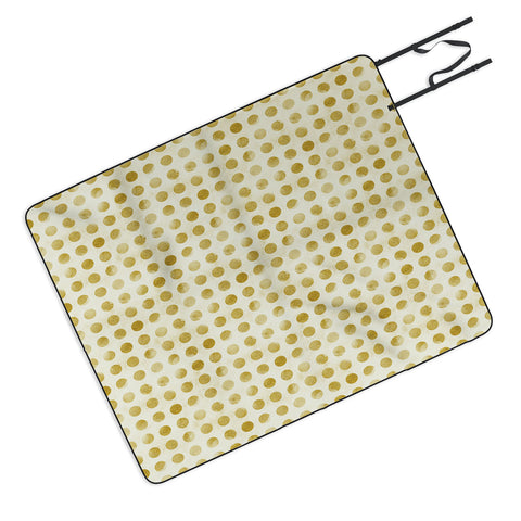 Leah Flores Gold Confetti Picnic Blanket