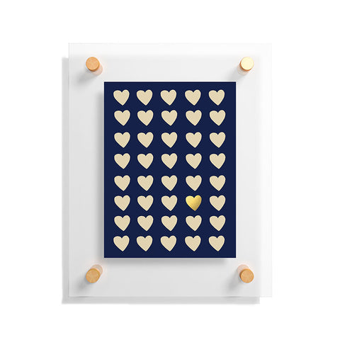 Leah Flores Gold Heart Floating Acrylic Print