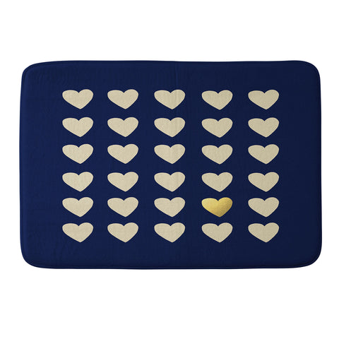 Leah Flores Gold Heart Memory Foam Bath Mat