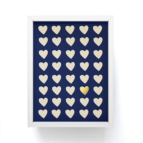 Leah Flores Gold Heart Framed Mini Art Print
