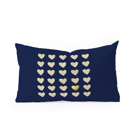 Leah Flores Gold Heart Oblong Throw Pillow