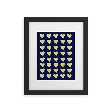 Leah Flores Gold Heart Framed Art Print