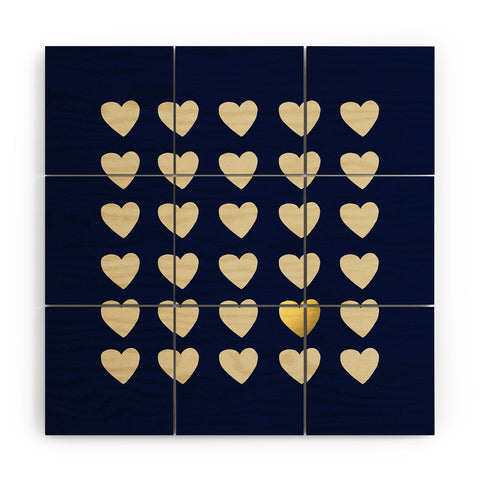 Leah Flores Gold Heart Wood Wall Mural