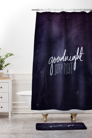 Leah Flores Goodnight Shower Curtain And Mat