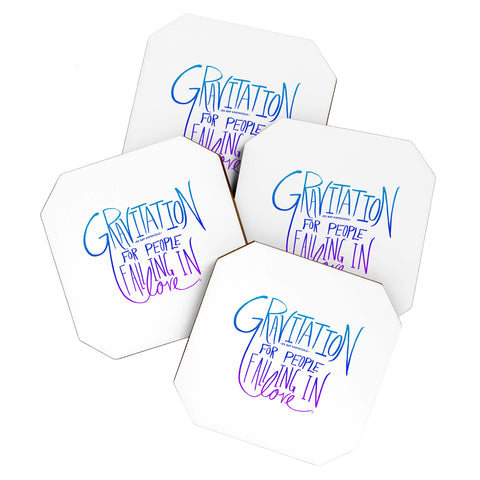 Leah Flores Gravitation White Coaster Set