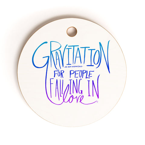Leah Flores Gravitation White Cutting Board Round