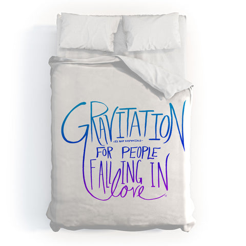 Leah Flores Gravitation White Duvet Cover