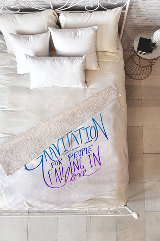 Leah Flores Gravitation White Fleece Throw Blanket