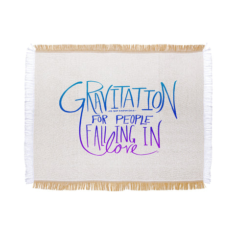 Leah Flores Gravitation White Throw Blanket