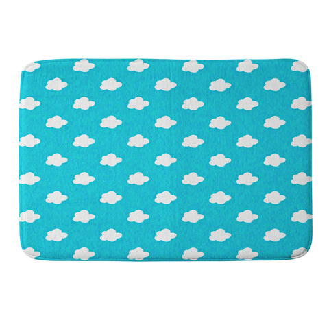 Leah Flores Happy Little Clouds Memory Foam Bath Mat