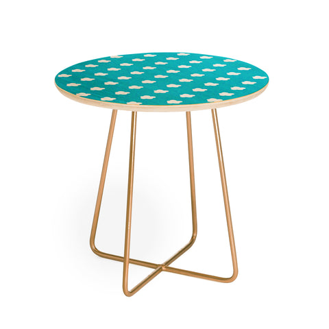 Leah Flores Happy Little Clouds Round Side Table