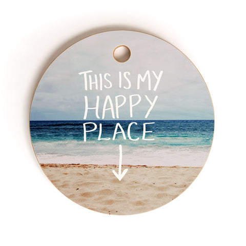 Leah Flores Happy Place X Beach Cutting Board Round