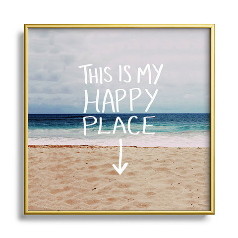 Leah Flores Happy Place X Beach Metal Square Framed Art Print