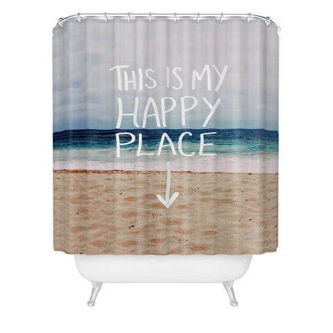 Leah Flores Happy Place X Beach Shower Curtain