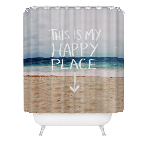 Leah Flores Happy Place X Beach Shower Curtain