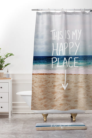 Leah Flores Happy Place X Beach Shower Curtain And Mat