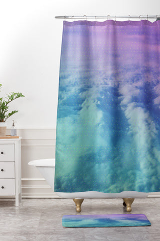 Leah Flores Head in the Clouds Shower Curtain And Mat