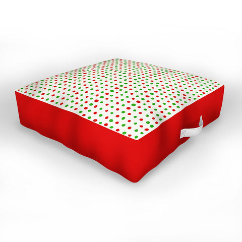 Leah Flores Holiday Polka Dots Outdoor Floor Cushion