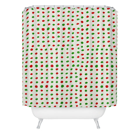 Leah Flores Holiday Polka Dots Shower Curtain