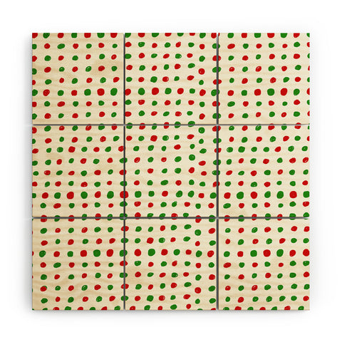 Leah Flores Holiday Polka Dots Wood Wall Mural