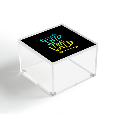 Leah Flores Into The Wild Teal And Gold Acrylic Box