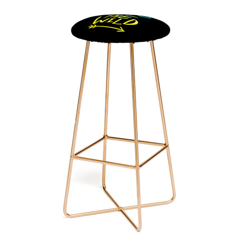 Leah Flores Into The Wild Teal And Gold Bar Stool