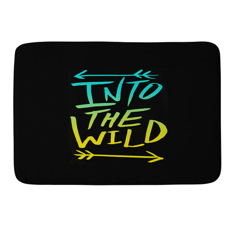 Leah Flores Into The Wild Teal And Gold Memory Foam Bath Mat