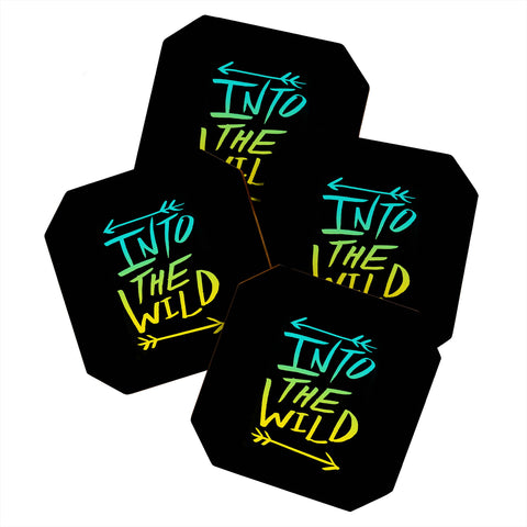 Leah Flores Into The Wild Teal And Gold Coaster Set