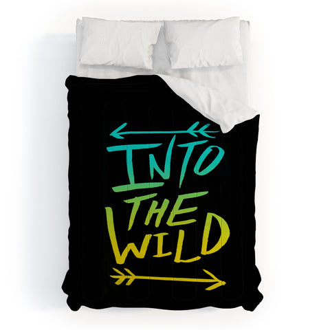 Leah Flores Into The Wild Teal And Gold Comforter