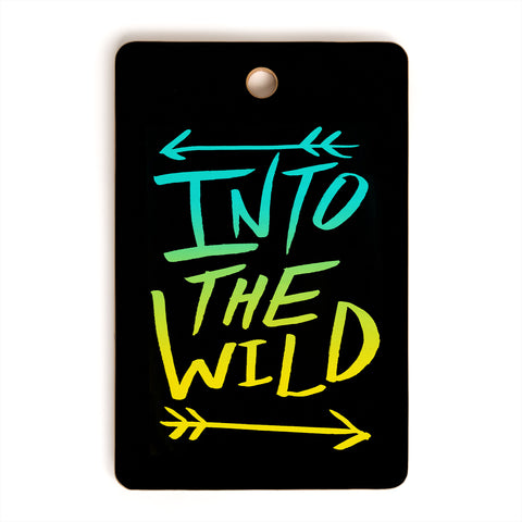 Leah Flores Into The Wild Teal And Gold Cutting Board Rectangle