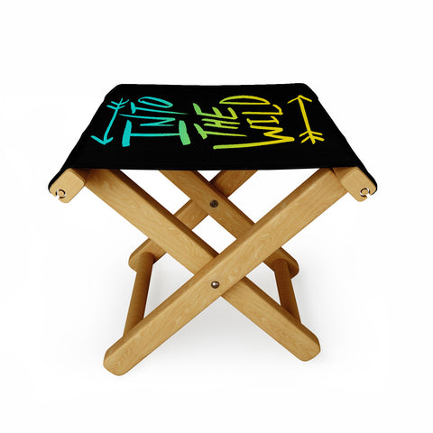 Leah Flores Into The Wild Teal And Gold Folding Stool