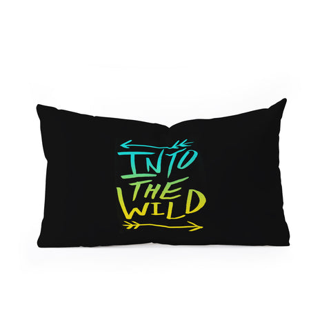 Leah Flores Into The Wild Teal And Gold Oblong Throw Pillow