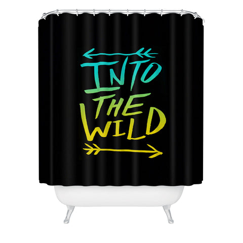 Leah Flores Into The Wild Teal And Gold Shower Curtain
